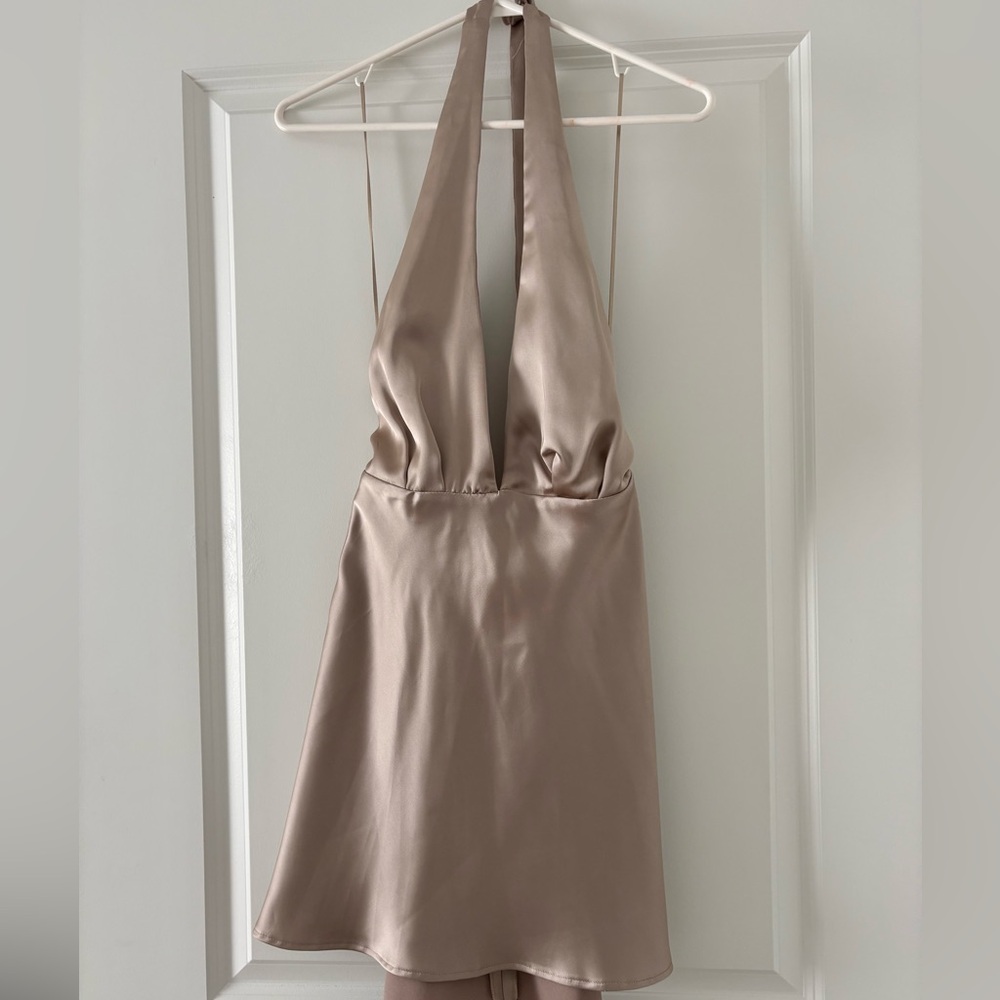 Zara Blush Pink Halter Mini Dress